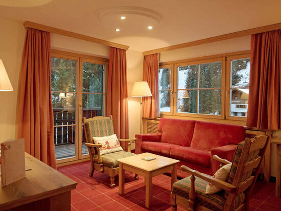 The traditionally furnished living room of the 