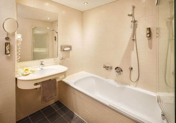 The bathroom in the Snow Queen Room of the Hotel Lech
