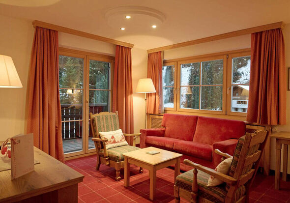 The traditionally furnished living room of the 