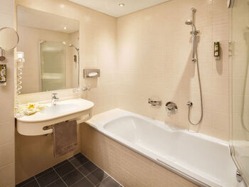The bathroom in the Snow Queen Room of the Hotel Lech