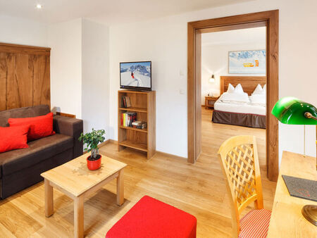 The passage between the bedroom and living room in the suite Snow Empress