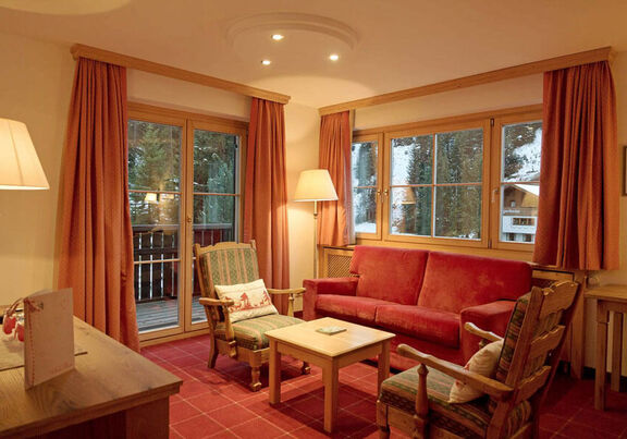 The traditionally furnished living room of the 