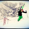 Aufstieg mit den Ski im Winter am Arlberg