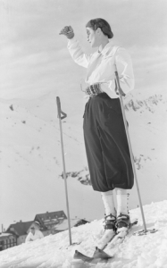 Skifahrerin aus den 1970ern am Arlberg