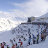 Start des Skirennens Weißer Rausch auf der Valluga am Arlberg